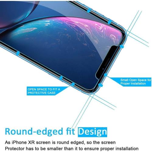 NEW'C 3 Pack Designed for iPhone 11 and iPhone XR Screen Protector (6.1), Enhanced Tempered Glass Protection, Case Friendly Anti Scratch Bubble Free Ultra Resistant