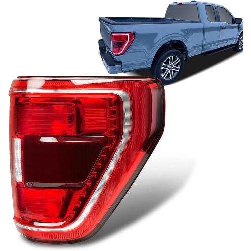 Halogen Tail Lights W/Blind Spot Compatible With 2021 2022 2023 Ford F150 XL/XLT/STX/TREMOR Tail Light OEM:ML3Z-13404-C ML3Z-13404-B (21-23 Halogen Type W/Blind Spot, Right Passenger Side)