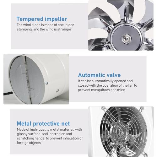 14 Inch Exhaust Fan with Plug, 2647CFM Through-the-Wall Ventilation Fan with Light Weight Pure Copper Motor, for Laundry Room, Toilets, Garage, and Shopping Mall, 110V (14 inch, white)