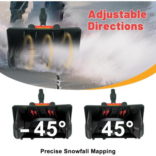 Cordless Snow Shovel,12.5 Electric Snow Blower with 2x4.0Ah Batteries,20V Snow Remover with Directional Chute,6 Snow Intake and 27Ft Throw, for Driveway,Deck,Yard Steps Red *missing battery*