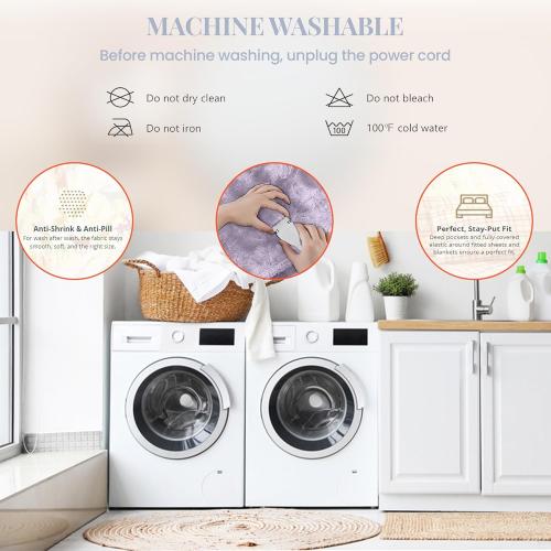 Size Queen Color Blue Thermee Micro Flannel Heated Blanket Queen Size - 10 Settings, Programmable, Rapid Heating, Luxuriously Soft - English Blue