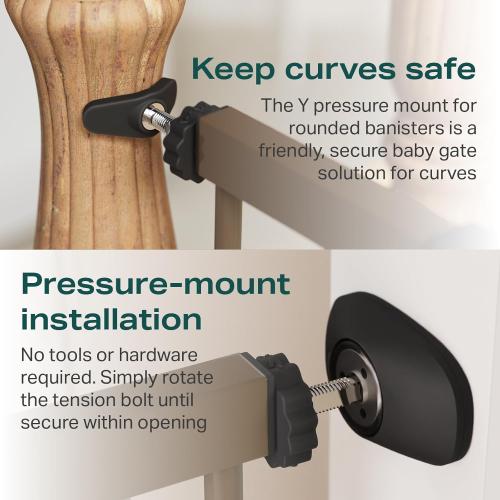 Cumbor 2 Pack 29.7-46 Baby Gate for Stairs, Mom's Choice Awards Winner-Auto Close Dog Gate for doorways, Easy Install Pressure Mounted Pet Gates indoor, Easy Walk Thru Wide Safety Gate for Dog, Brown