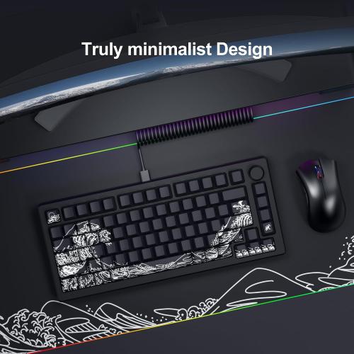 SDYZ XVX Shine Through Keycaps - Double Shot PBT Keycaps 60 65 75 100 Percent, Side Print Key caps Custom 131 Keys Set, Dye Sub Wave of Kanagawa Key caps for Mechanical Keyboards