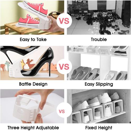 Neprock Shoes Organizer for Closet, Shoe Rack Organizador De Zapatos for Closet Organization, Shoe Slots Organizer Shoe Storage Shoe Holder Space Saver for Entryway(36-Pack)(White)