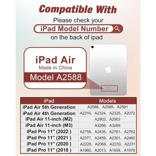 for iPad Air 11 Inch M3 2025 & M2 2024/Air 5th/4th Generation 10.9 Inch/Pro 11 Inch Case - with Pen Holder for Girls Boys Women Men Cute Cartoon Cool Anime Kawaii Fun, Red Eyes