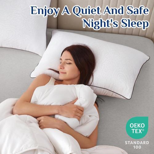 JOLLYVOGUE King Size Pillows Set of 2 for Sleeping, Soft and Supportive Bed Pillows with Down Alternative Filling for Side and Back Sleepers, Hotel Collection