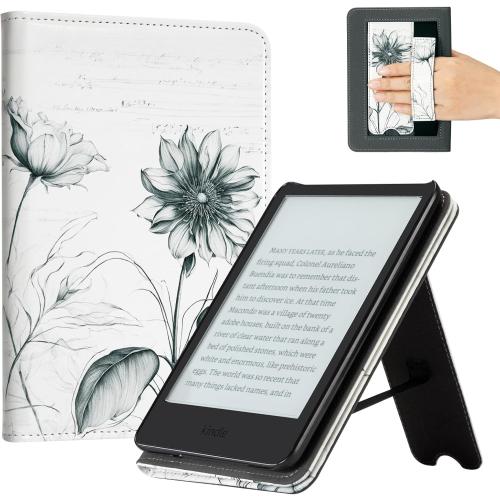 Size 6 CoBak Case with Stand for for 6 Kindle (2024 & 2022, 11th Gen) – PU Leather Smart Cover with Auto Sleep/Wake & Hand Strap, Premium Protective Case for Kindle Basic