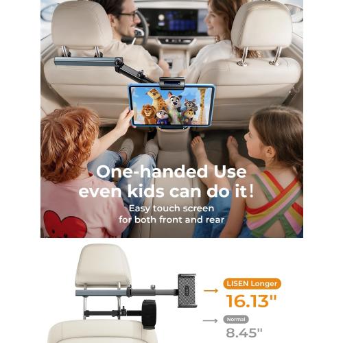 LISEN iPad Holder for Car Tablet Mount, Road Trip Essentials Kids Back Seat