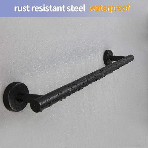 Cilee 2 Pieces Matte Black Bathroom Towel Bar, 24 Inch Towel Holder | Double Towel Racks, Bathroom Towel Holder, Towel Hanger for Bathroom Stainless Steel Wall Mount