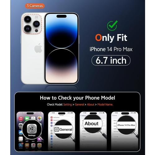 FNTCASE for iPhone 14 Pro-Max Case: Clear Magnetic Phone Cases with Screen Protector Compatible with Magsafe Slim Anti Yellowing Rugged Shockproof Protective Transparent Cell Cover (A-Clear)