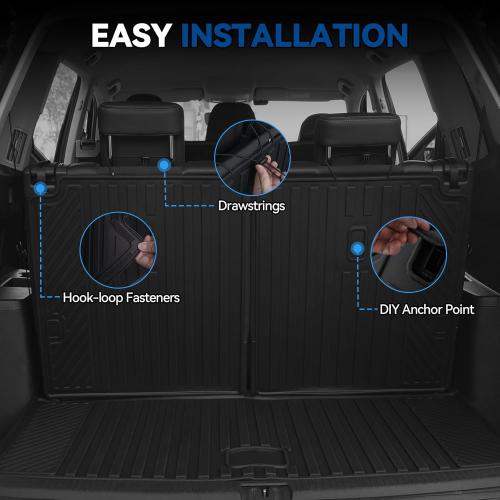 Custom Fit Floor Mats for Nissan Pathfinder 7 Seats/Captain Seat 2022-2026, All Weather TPE Floor Liners & Trunk Mat & Backrest Protectors & Door Sill Guard, Full Set Interior Accessories