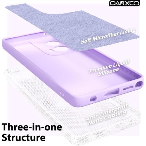 oakxco for Motorola Moto G Stylus 5G 2024 Phone Case Liquid Silicone, Thin Slim Soft Rubber Gel TPU Plain Simple Cover for Women Girl Cute, Matte Solid Color, Lilac Light Purple Lavender