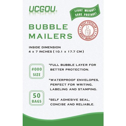 UCGOU Bubble Mailers 4x8 Inch Colorful Butterfly 50 Pack Poly Padded Envelopes Small Business Mailing Packaging Self Seal Waterproof Boutique Mail Shipping Bags for Jewelry Makeup Supplies #000