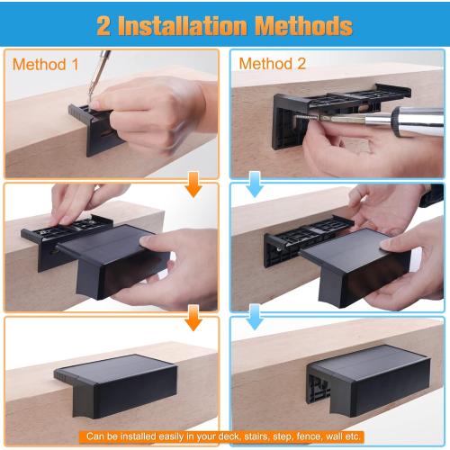 VOLISUN 12-Pack 1800mAh Outdoor Solar Fence Lights - Waterproof LED Color Glow for Step, Railing, Wall, Stairs