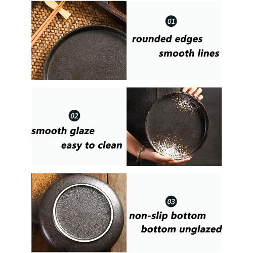 Ceramic Plates Flat, Simple Round Porcelain Plate, High-Temperature Fired Porcelain is Strong, Can Hold Pasta, Salad, Dishes,White,8in