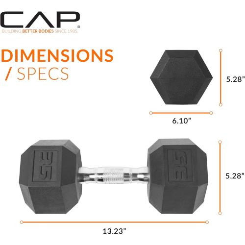 CAP Barbell Coated Hex Dumbbell Weight | Multiple Options
