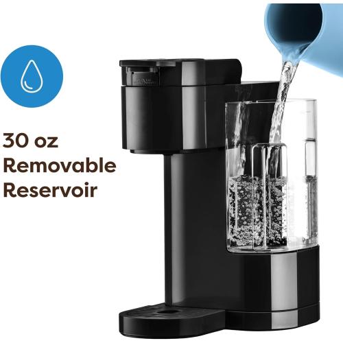 Black Single-Serve Pod Coffee Maker | K-Cup Compatible 6-14oz Brewer for Home Use