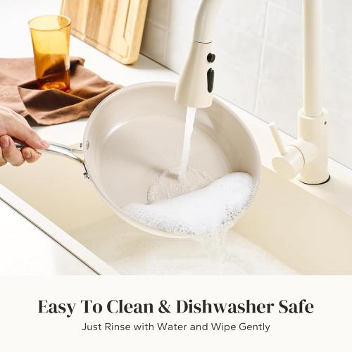 Redchef Nonstick Frying Pan Skillet, Ceramic Non-Stick Saute Pans, 11 inch Cooking Fry Pan with Stay Cool Handle, All Stovetops (Gas, Electric & Induction), Dishwasher/Oven Safe, PFAS-Free, Non Toxic