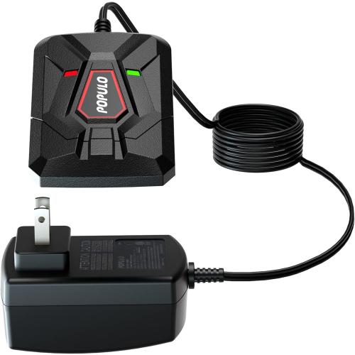 POPULO 20V Max Lithium Ion Battery Charger 1.5A, Suitable for Dredging Machine, Impact Helper, Impact Screwdriver and Other Products