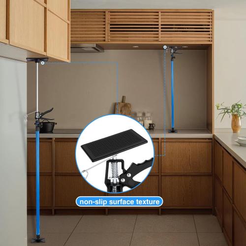 Cabinet Jacks 2Pcs, Adjustable Support Pole 45 to 114, Telescopic Steel 3rd Hand Support Pole for Cabinet Jack, Cargo Bar, Drywall Installations, Support Rod Dust Barrier Poles Bearing Up to 154 lbs