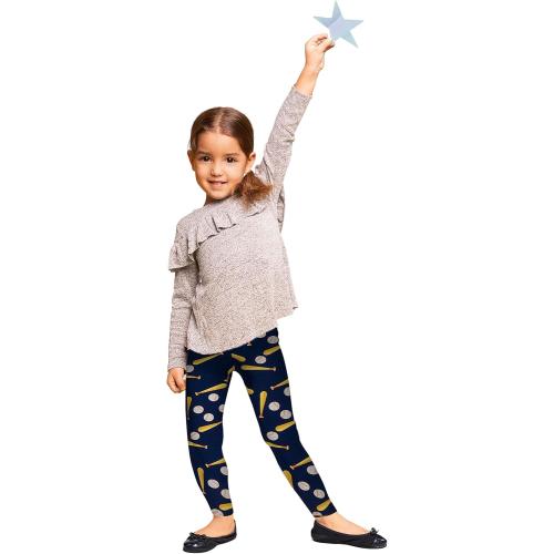 One size Batter Up - Kids Brushed FeatherSoft Printed Legging