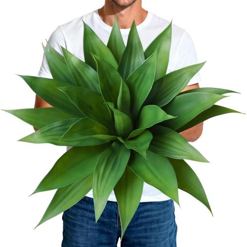 Artificial Plants Fake Agave Succulent Plant  Big Size Faux Succulents Stems for Indoor Outdoor Realistic & Natural Home Decor Plants for Office Housewarming