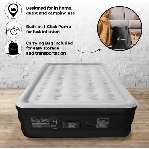 SoundAsleep Dream Series Raised Queen Air Mattress, Built-in Pump, Black