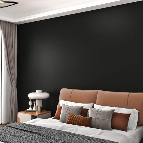 WESTICK Matte Black Wallpaper Peel and Stick Roll Thick Black Contact Paper Self Adhesive Dark Peel and Stick Wallpaper for Bedroom Living Room Bathroom Renter Friendly Dark Wall Paper