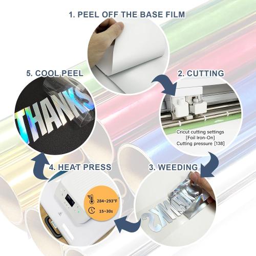 Green Heat Transfer Vinyl Roll, 12 x6Ft Mirror Metallic Iron on Vinyl, Soft Metallic Foil HTV for T-Shirt, Chrome HTV Easy to Cut & Weed for Heat Vinyl Design
