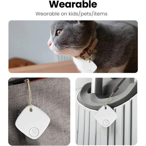 Bluetooth Tracker and Item Locator: Key Finder, Smart tag Item Finder Works with Apple Find My(only iOS Compatible),1 Year Replaceable Battery, Smart Tracker for Keys Bags Wallets Pet (White-1pack)