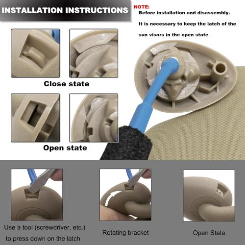 NHILES Driver & Passenger Side Sun Visor Fits for Honda Pilot 2016-2022 Honda Ridgeline 2018-2020 Replacement Sun Shade # 83280-TG7-A12ZA 83230-TG7-A12ZA (Shadow Beige)