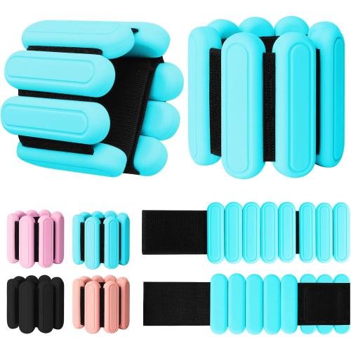 Adjustable Wrist & Ankle Weights Set of 2(1Lbs Each), Premium Silicone Wearable Weight Bracelets, Fits for Yoga, Pilates, Home Gym Workout, Dance, Pool Exercises, Jogging, Cardio, Strength Training