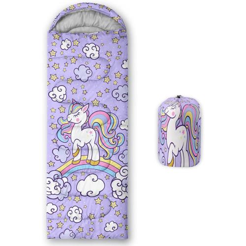 Axolotl Unicorn Sleeping Bag for Kids Boys Girls–Lightweight Warm Cold Weather Sleeping Bags,Waterproof Portable Sleeping Bag with Compression Sack for Camping Backpacking Outdoor Indoor