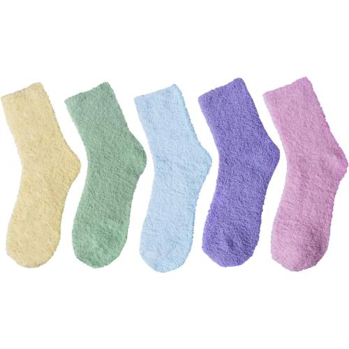 Loritta 5 Pairs Womens Fuzzy Socks Winter Warm Cozy Fluffy Super Soft Slipper Socks