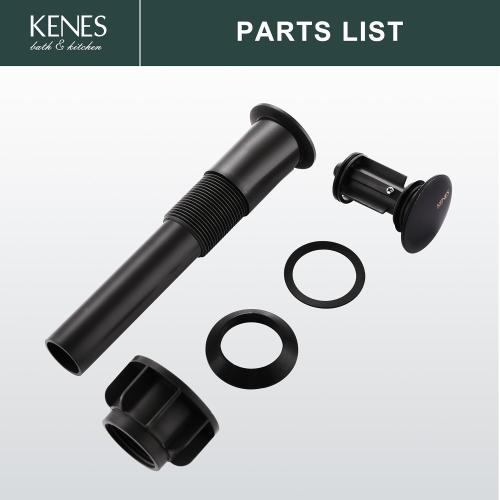 KENES Oil Rubbed Bronze Pop Up Bathroom Sink Drain Stopper Without Overflow