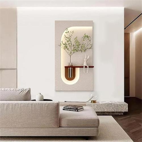 AICHENG 3D Sandstone Wall Art with Warm LED Lights 《Remote Control Switch》 - Modern Decorative Panel for Entryway, Living Room & Bedroom