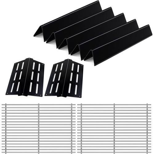 7620 Porcelain Flavorizer Bars 7524 Stainless Steel Grill Grates for Weber Genesis E310 E320 E330 S310 S320 S330 EP-310 with 7622 Heat Deflector Grill Replacement Parts for Weber 300 Series