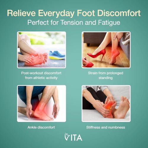 Vita Feet Relief Ankle Heating Pad with Vibration – Foot & Leg Relaxation Support – Cordless Portable Calf Wrap for Comfort & Recovery (One Unit)