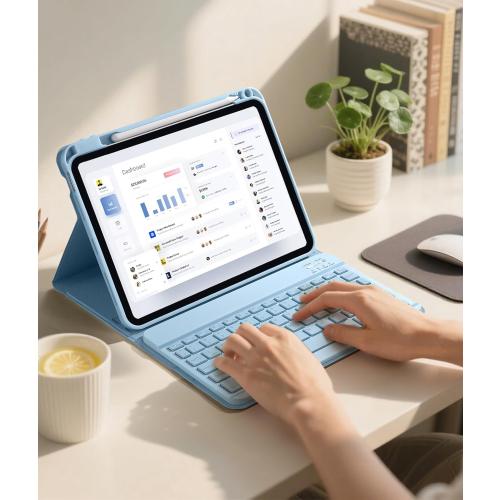 Akkerds for iPad A16 Case with Keyboard - 7 Colors Backlit Keyboard for iPad 10th Generation/iPad Air 11 Inch - Wireless Folio Cover for iPad Air 10.9 Inch/iPad Pro 11 Inch 2022/2021/2020 -SkyBlue