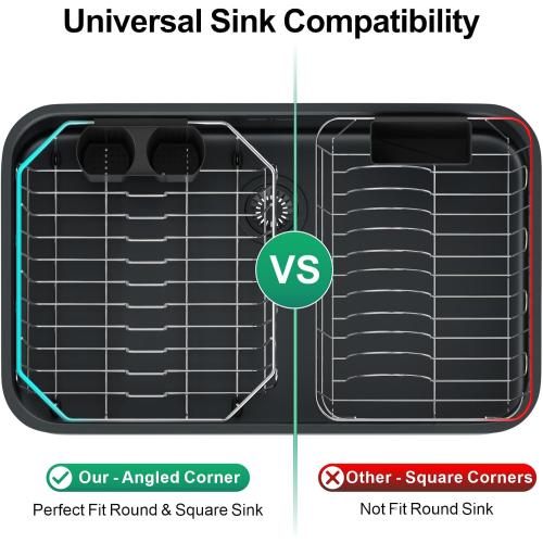 GSlife Small in Sink Dish Drying Rack - Stainless Steel Compact Dish Drainer for RV Kitchen Apartment Sink, Rust Resistant Inside Sink Rack, 1–2 Person Households, 11.6 W x 13.4 L, Silver