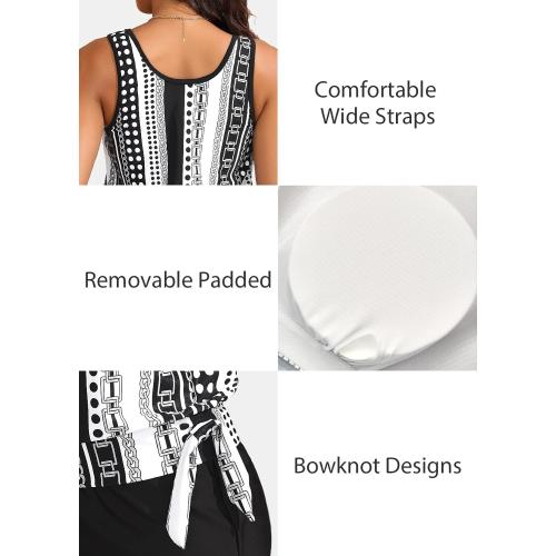 XL ROSEWE Modest Tankini Swimsuits for Women, Two Piece Athletic Womens Bathing Suits Blouson Tank Tops with Board Shorts