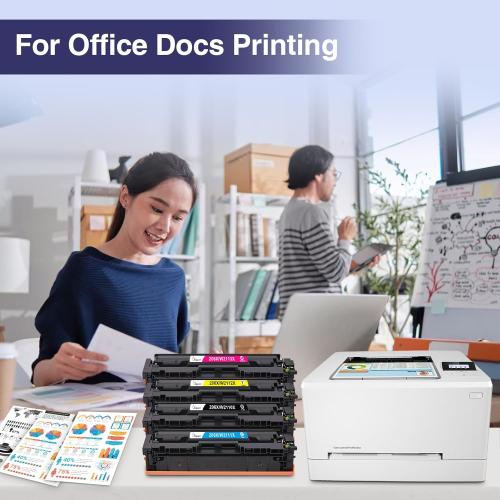 206X Toner Cartridges 4 Pack with Chip Replacement for HP 206A 206X Compatible with HP Color LaserJet Pro MFP M283fdw M283cdw M283fdn Pro M255nw M283 M255 Printer(W2110X W2111X W2112X W2113X)