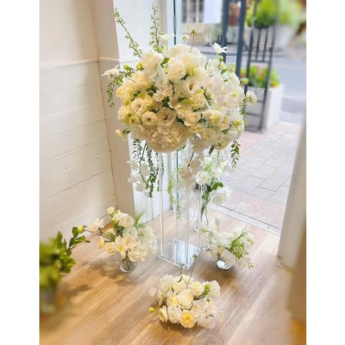 31.5inch 10 Set Acrylic Flower Vase Column Stand Wedding Flower vase Wedding Centerpieces for Tables