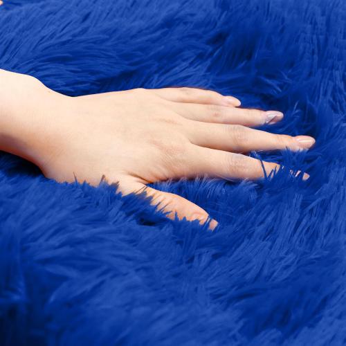 3 Pieces Shaggy Bath Mat Set, Soft Absorbent Plush Microfiber Bathroom Rugs, Non Slip Bath Rugs Royal Blue 3 PCS