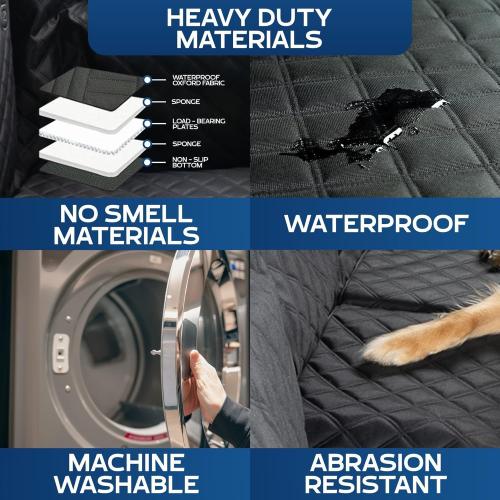 Back Seat Extender for Dogs, Medium 2025 Version – Have More Room for Your Pup – Waterproof, Door Protection, Machine-Washable & Holds Up to 400 lbs – Hard Bottom Car Seat Cover for Dogs