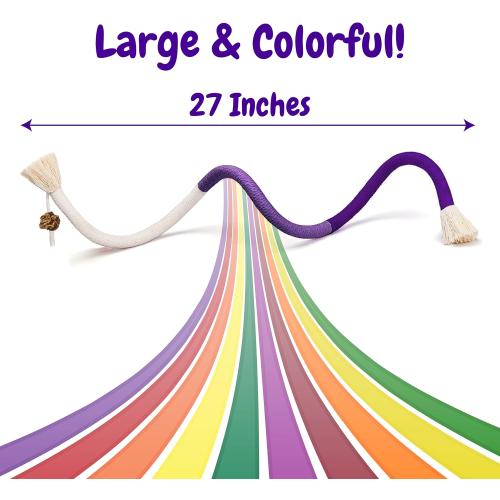 Cat Chew Rope - 3 Pack Cat Chew Ropes for Teeth Cleaning, Kitten Teething Toys with Stick to Transfer Chewing from Wires to Cotton String