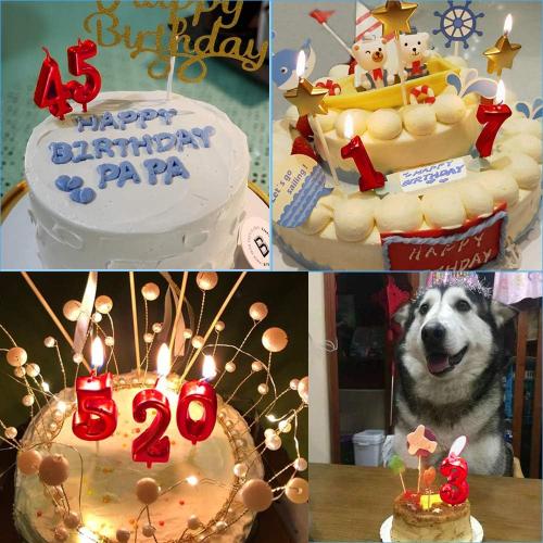Red Birthday Candles 2 Candle 2nd Two Years Cake Bady Roman Numberal Cool Number Candle No 20 21 22 23 25 24 26 28 27 29