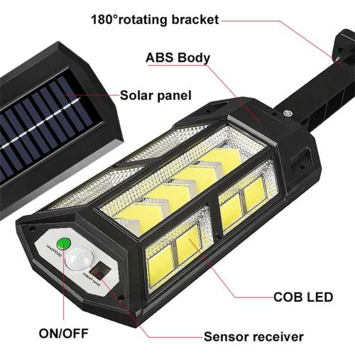 IMEISH Super Bright Jumbo Solar LED Lamp, 2023 New Solar Street Light with Remote, 3 Lighting Modes,Solar Flood Lights Outdoor ， IP65 Weatherproof Design for Garden Yard Parking Lot