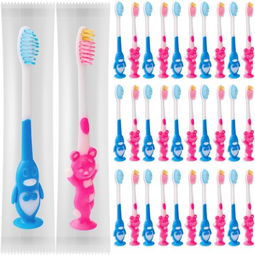Bundle of Toddler Toothbrush Kids Manual Toothbrush 2color Bundle Toothbrushes Kids 2color Toothbrush for Age 2  Children Toothbrush Set Boys Girls Toothbrush with Suction Cup