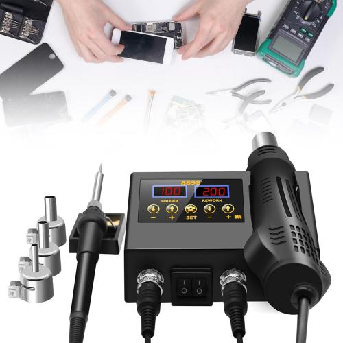 2 in 1 8898 Heat Electric Soldering Iron Digital Display Welding Station Welding Maintenance Tool Combination Phone Repair Heat Kits